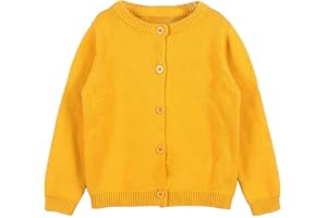 TIDECC Strickjacke für Kleinkinder, Kinder, Baby, Mädchen, langärmelig, Knopfleiste, Strickjacke, Mantel, Pullover, Oberbekleidung, 6 Farben