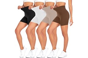 MOREFEEL 4er Pack Radlerhose Damen Kurze Sporthose Damen Shorts Blickdicht High Waist Sommer für Yoga Sport Fitness