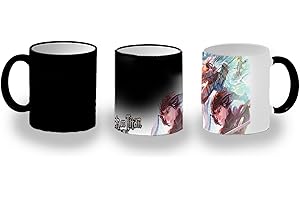 MERCHANDMANIA TAZA MÁGICA Ataque a los titanes Mikasa y Eren magic mug.