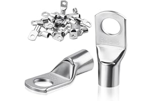 jwtyu 35 Pièces Cosse 16mm2 Cosses Tubulaires M8 Cosses Annulaires Cosse ronde aux Automobiles et aux boîtes électriques