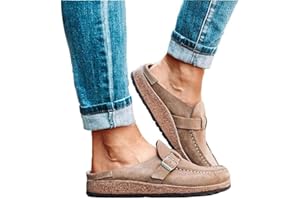 ZEDARO Sandalias Planas para Mujer Zuecos de Verano Zapatilla Plana de Gamuza Punta Redonda Sin Respaldo Resbalón en los Zapatos Mocasines Cómodos Zapatos de Barco de Moda para Mujer con Punta Cerrada