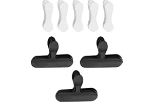 Fackelmann Plastic Bag Clips - Set of 8, Reusable Food Sealing Clips, Black & White