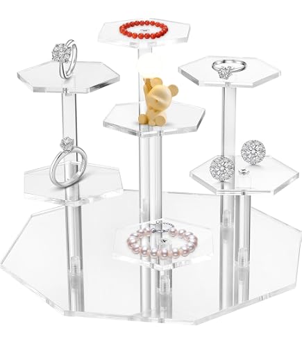 FINGERINSPIRE Base espositiva quadrata in acrilico smerigliato solido 10x10x2,4 cm Blocco espositivo lucidato Supporto per gioielli artigianali Supporto per bracciale orecchino ad anello