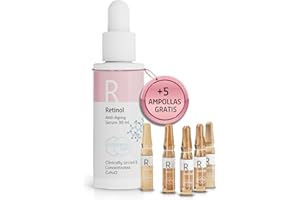 Serum RETINOL puro para la cara 30 ml - Serum Antimanchas (-86% Manchas) + Reduce las Arrugas un 63% en Contorno Ojos y Cara+ Reduce Ojeras - Piel Joven, Uniforme y Radiante - Elemental Care