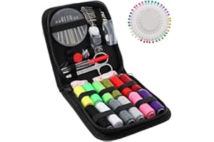BORMAN Kit de Costura de 112 piezas, Costurero Accesorios Costura, Estuche portatil de Accesorios para Viajes, Principiantes, Hogar, reparaciones, arreglos de ropa y emergencias