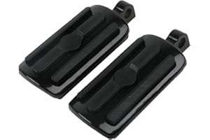 TCMT 10mm Motorcycle Foot Pegs Rest For Harley Street Glide Road King Male Peg Mount (Style A Footpegs, Black)