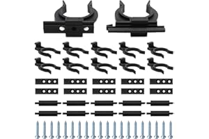 Aoyswuz 20 Piezas Clips de Plinto de Cocina con 60 Tornillos Soportes para Zócalos de Cocina Dos Tipos de Tiras de Sujeción, Para patas de mesa con un diámetro de 32-42 mm