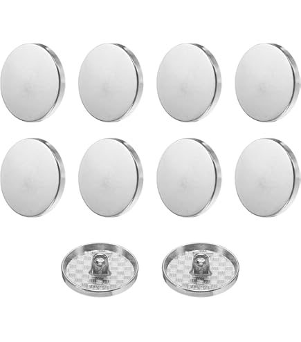 Platte metalen oogknoppen zilverkleurig mat 10 mm, 15 mm, 18 mm, 20 mm, 22 mm of 25 mm (10 stuks) (20 mm Platte metalen oogknoppen zilverkleurig mat 10 mm, 15 mm, 18 mm, 20 mm, 22 mm of 25 mm (10 stuks) (20 mm