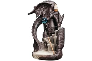 AYES Drache Räuchergefäß Rückfluss Keramik Räucherstäbchenhalter mit 20 Räucherkegel und 30 Räucherstäbchen, Aromatherapie, Home Office Decor Retro Stil (Drache 1)