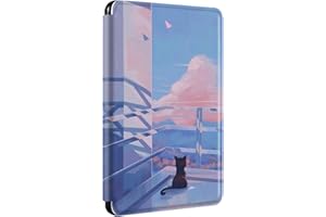 SGKITM Coque pour Amazon Kindle Paperwhite 11e Génération 2021 Flip Etui Cuir Silicone Etanche Automatique Veille Réveil Case 360° Magnétique Protection Feuille Motif Housse 6.8" 174 x 125 x 8,1 mm (4)