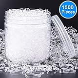 Clear Hair Bands, EAONE 1500 Pieces Clear Hair Elastic Hair Bands, Rubber Hair Ties with Free Box for Girls