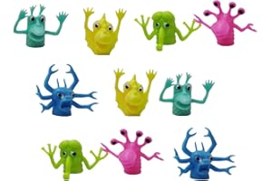 HAISIBOYA NA 10 Pcs Alien Creatures Finger Puppets Mix Random Cute Monster Finger Role Play for Pet Toys Game Costume Accessories