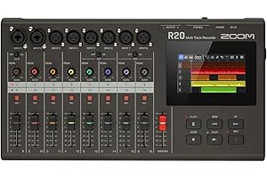 ZOOM R20 16-track recorder and creative sound studio for musicians, bands and songwriters, XLR with phantom power, effects, touchscreen, ideal for music production, recording and editing