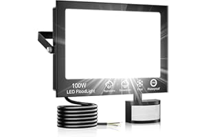 Hondony 100W Foco LED Exterior con Sensor Movimiento,10000LM Foco Proyector LED con Control Remoto,6500K Blanco Frío Luz LED Exterior, para Patio, Jardín
