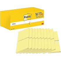 Agoer Set De 12 Sticky Notes, 76 X 76 Mm Notes Autocollantes De 6 Couleurs, 100 Feuilles/Pad Notes Adhésives Colorées, Blocs Notes Sticky Memo Pads Fournitures De Bureau, 1200 Feuilles/Paquet