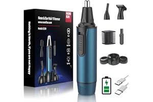 NUMIFUN Tondeuse à poils de nez rechargeable 2021 pour homme et femme - Étanchéité IPX7 - Double bord - Pour sourcils, oreilles et sourcils