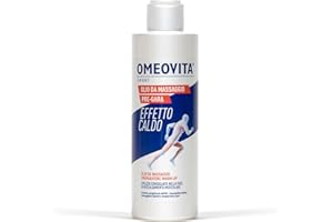 OMEOVITA SPORT - OLIO MASSAGGIO PRE-GARA | Con Effetto Caldo, Indicato Per un Massaggio Preparatorio Nella fase di Riscaldamento Muscolare, Limita L’insorgenza di Crampi o Stiramenti, 200 ml