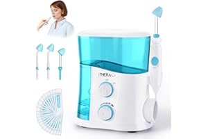 ‎I THERAU iTHEARU Nasendusche Elektrisch, 1000mL Großes Fassungsvermögen Nasenreiniger Kit für Linderung von Verstopfte Nase Sinupret Nase & Nasenspülung mit 4 Düsen und 40 Salzpäckchen