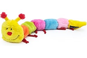 ZippyPaws - Kolorowa gąsienica piszcząca wypchana pluszowa zabawka dla psa - duże piszczaki