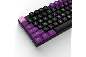 dagaladoo 189 Tasten Double Shot Tastenkappen, PBT Custom Keyboard Keycaps Full Set, XVX Profil Tastenkappen für 60% 65% 70% 100% Cherry Gateron MX Switches Mechanische Tastatur, Schwarz/Lila