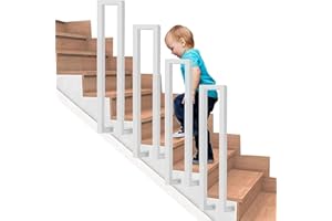 COZYKIMO Corrimano per scale a forma di U per interne, ringhiera in ferro, montaggio laterale, Corrimano, ringhiera per esterni, parapetto, antiscivolo, facile da pulire (100 cm, bianco)