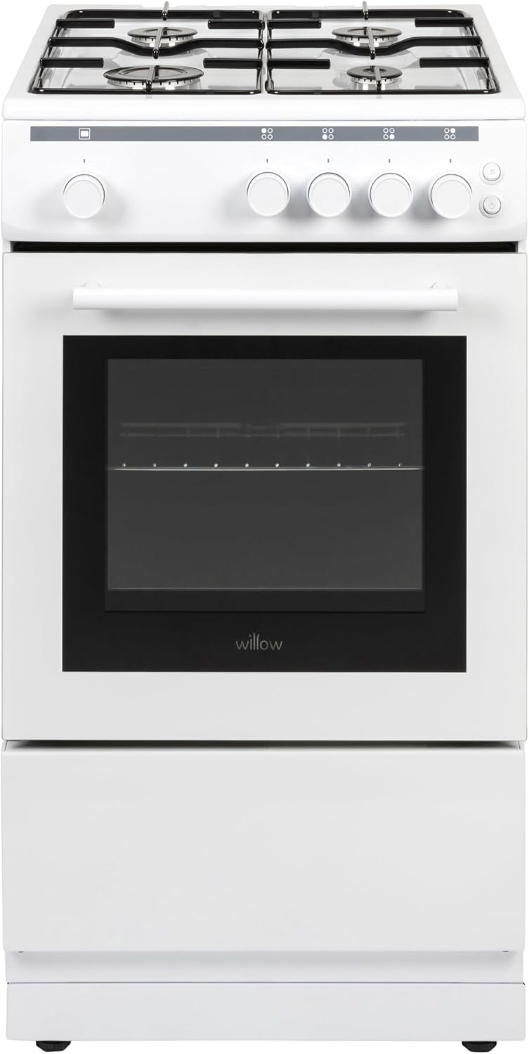 Willow WGS50CW 50cm Freestanding Single Cavity Gas Cooker with 4 Burners - White