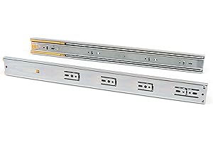 Emuca 3049405 Paire de coulisses/glissières à billes sortie totale et fermeture amortie 45 mm x 300 mm pour tiroir, Zingué, L 300 mm