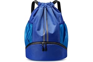 GAOHUI Drawstring Bags, Waterproof Backpack Swimming Bag for Kids, Gym Bag With Shoe Compartment, PE Sports Bag For Sports School Beach Holidays Swimming Travel