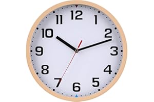 SIN&MI Wall Clock 9 Inch Battery Operated Silent Non-ticking Wall Clock Modern Quartz Design Decorative Indoor Kitchen Office