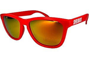 Seven Skates Corp Logo Classic XR Sunglasses 400UV Protection 100% Ray Blocking Glasses Skateboard Branded Sunglasses Santa Vans Cruz (Red/Red)