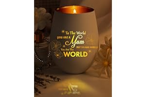 FUNISTREE Birthday Gifts for Mum from Daughter Son Kids, Glass Tea Light Candle Holders Gifts for Mummy Mother-in-law, Unique Tealight Holders with Engravings, Best Mother Presents for Home Decor