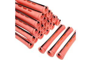 QEQSHQO Tiges de Permanente de Cheveux, 24 pièces, sans chaleur,Bigoudis pour Permanente,Caoutchouc Bigoudis, Tiges de Perm en Plastique,Un Bon Choix pour les Copines,les Sœurs,les Mères ou les Amis