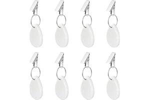 starfa lab 8 Stück Tischdeckenbeschwerer aus Naturmarmor, Tischdecke Gewichte für Draußen Tischdeckenbeschwerer Set mit Clip für Familie Party Hochzeiten Camping Garten Picknick (Weiß)