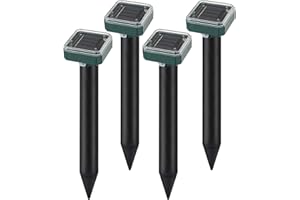 ARIIE Maulwurfschreck, 4 Stück, Ultraschall, solarbetrieben, Tiervertreiber für den Außenbereich, Rasen, Garten, für Schlangen, Maulwürfe, Erdkörbe, Wühlmäuse und andere Nagetiere