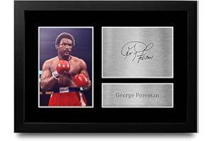 HWC Trading FR A4 George Foreman Boxing Regali Stampati Autografi Firmati Per I Fan Dei Dimeli Dei Pugili - A4 Framed