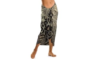 TOSKATOK Mesdames Filles imprimé Animal Sarong Jupe Plage Couvrir châle Wrap-Taille Unique