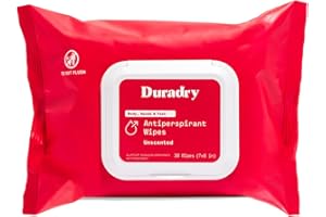 Duradry Antiperspirant Wipes - Maximum Strength, Antiperspirant for Hands & Feet, Deodorizing Sweat Wipes, Talc-Free, Blocks Sweat & Odor, Dermatologist Recommended - Unscented, 1-Pack