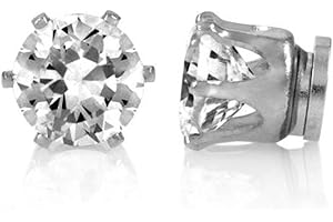 Mytoptrendz® Sparkly Crystal Magnetic Stud Earrings Men Women, Non-Piercing Clip On Fake Ear Ear Studs