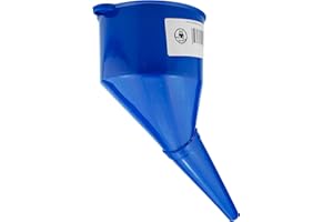 BRADAS Angled Fuel Funnel with fine mesh filter and handle,for petrol diesel oil ad-blue water screen wash (Blue)
