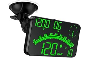 Majesun Digital Speedometer Universal GPS Car HUD Head Up Display MPH Overspeed Alarm (GREEN)