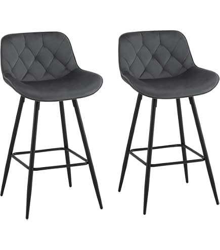 HOOBRO 2er-Set Barhocker, PU-gepolsterte Barstühle, Küchenstühle Mit