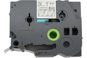 BROVACS 1 opakowanie biała na przezroczystej etykiecie taśma kompatybilna z Brother P-Touch TZ 155 TZe 155 24 mm 2.5 cm OPA1115E