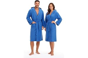 GX GARGIX Accappatoio UNISEX microfibra uomo e donna con cappuccio tasche salvaspazio calibrato