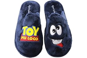 LARES Garzon - Zapatillas Casa para Hombre - Dibujo divertido TOY MU LOCO y Suela especial parquet antideslizante.