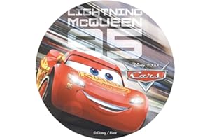 Dekora - Decoracion Tartas de Cumpleaños Infantiles en Disco de Oblea de Cars Pixar - 20 cm