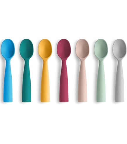 4er Set Baby-Lernlöffel Aus Silikon - BPA-frei Mit Aufbewahrungsbox Für Erste Beikost