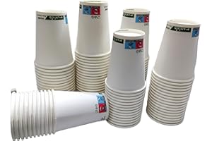 Terryshop74® 100 bicchieri cocktail bevande cappuccino 210 ml eco friendly usa e getta bio compostabili bio degradabili bevande calde e fredde, bianco