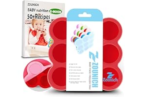 ZOUNICH Silikon Babynahrung Aufbewahrung Behälter, Silikon Babybrei Einfrieren mit Silikondeckel Behälter Gefrierschrank Tray, Wiederverwendbare - Gemüse, Obst Purees, Saucen und Eiswürfel