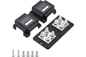 STANEW 400A Bus Bar Box Heavy-Duty Module Design Power Distribution Block with 8 x M10 (3/8 Inch) DC12-48V DC Black for Marine Car Solar RV