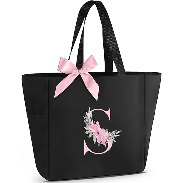Monogram Tote Bag - Personalized Tote Bag - Large Canvas Monogrammed Tote Bag